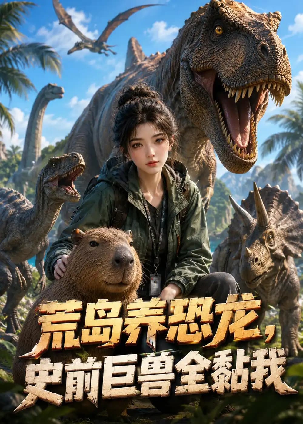 荒岛养恐龙,史前巨兽全黏我